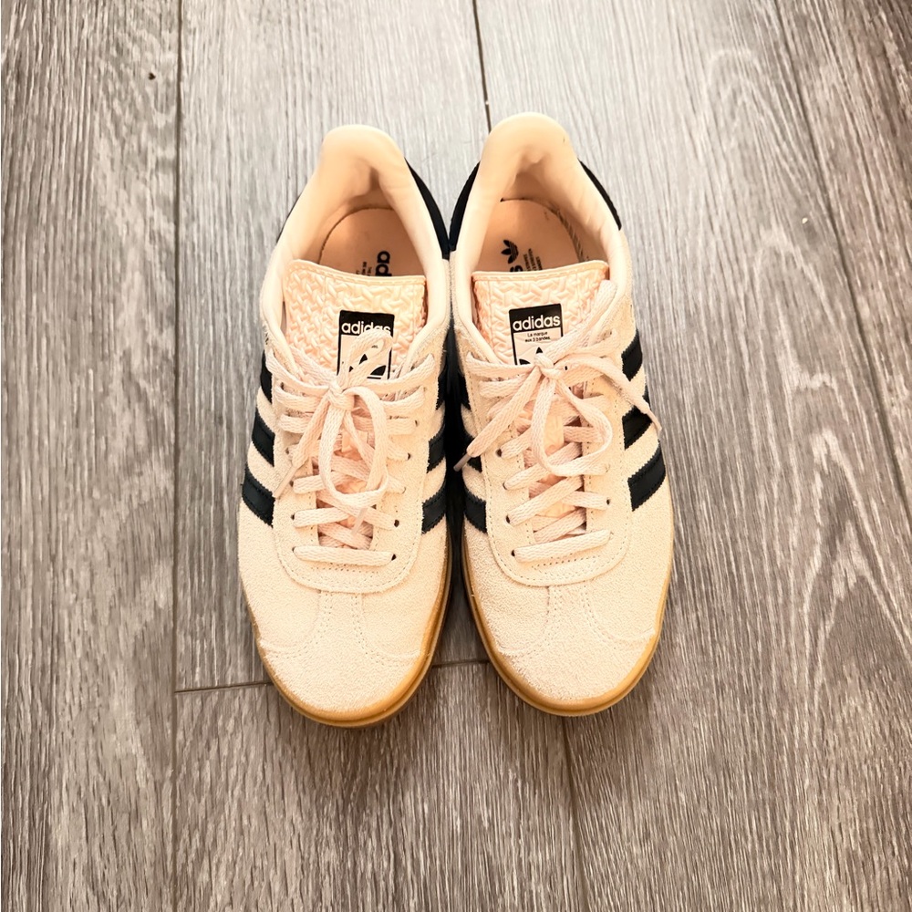 Adidas Pink and Black Gazelle Sneakers